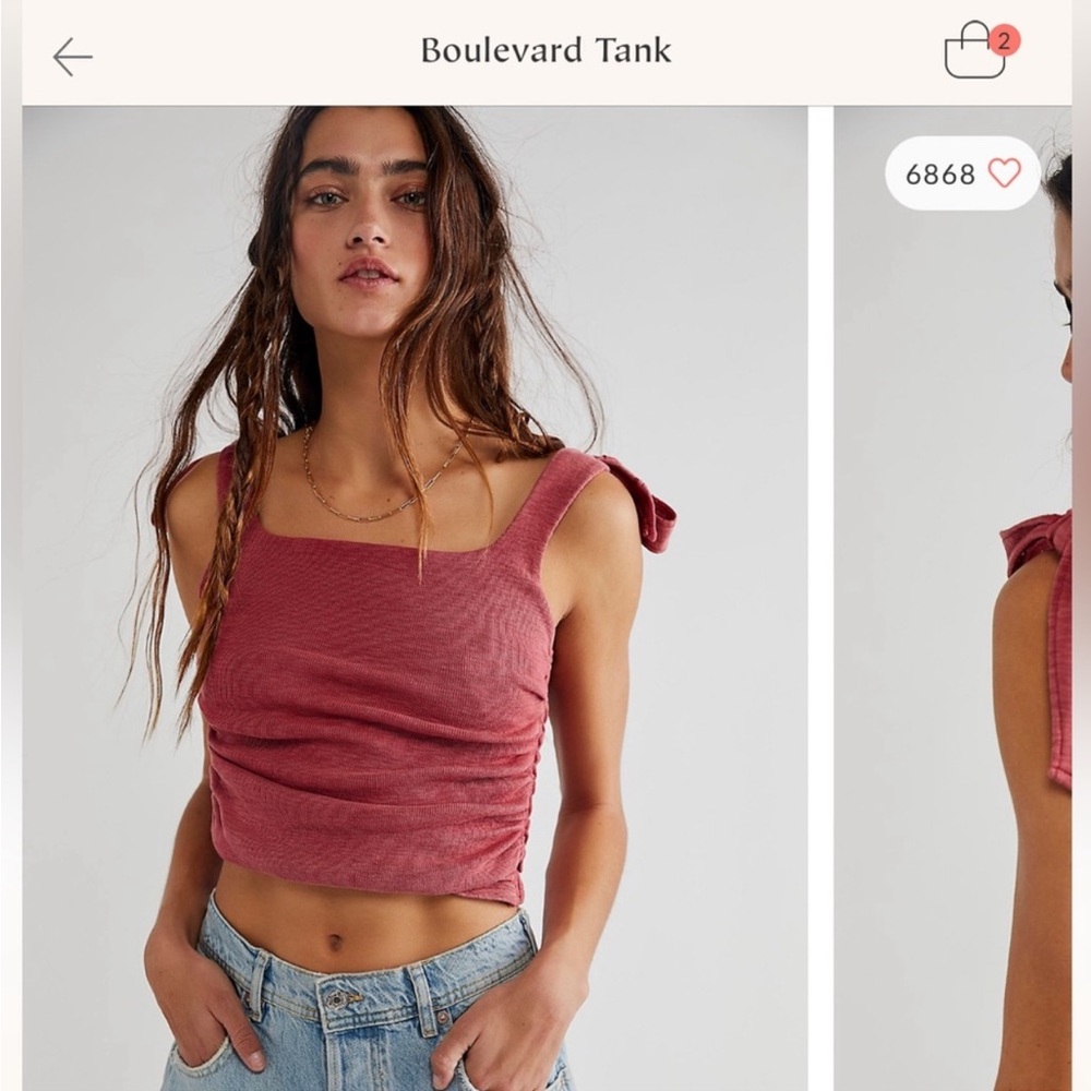 Free People Boulevard Tank. Size M. Dusty Rose.